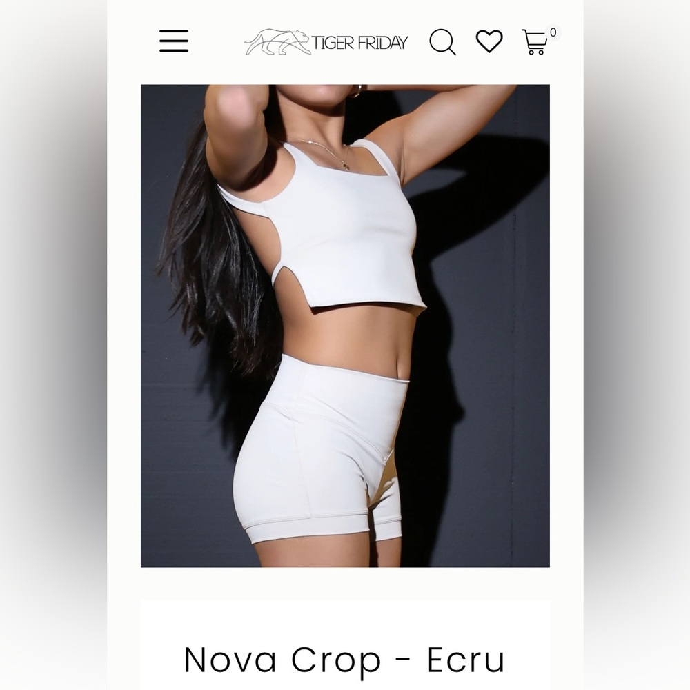 Tiger Friday Nova Crop Top in Ecru